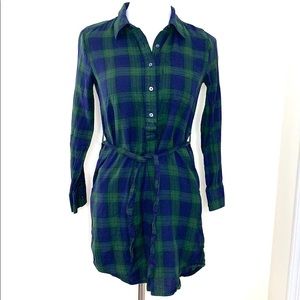 GAP Blue & Green Flannel Dress